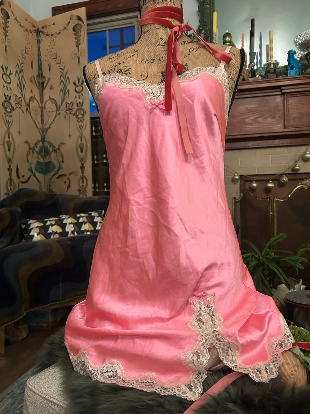 Fairycore Sexy Pink Lace Nightgown 💕